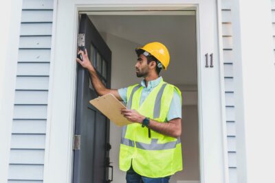 architecte d'intérieur qui contrôle le travail du menuisier